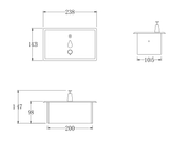 Recessed Mounted Soap Dispenser 1400 ML - Side View