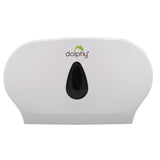 Twin Jumbo Toilet Roll Dispenser - White - Front View