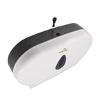 Twin Jumbo Toilet Roll Dispenser - White - Side View
