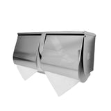 SS Double Toilet Roll Holder with Shelf - Front View