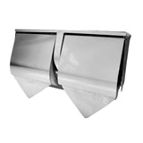 SS Double Toilet Roll Holder with Shelf - Side View