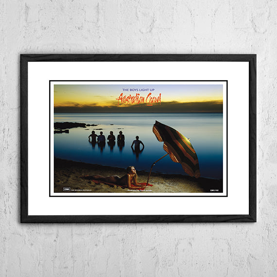 Australian Crawl 'Boys Light Up' In Store Poster 1980- Framed A4