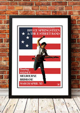 Bruce Springsteen 'Born in the USA' Australian Tour Poster 1985 - Framed A1