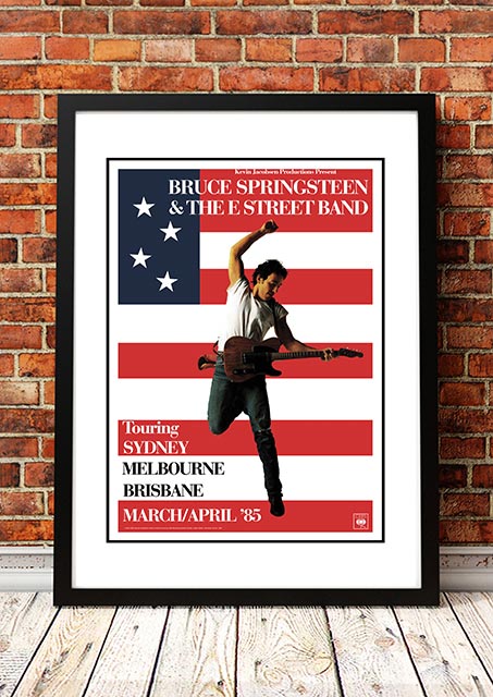 Bruce Springsteen 'Born in the USA' Australian Tour Poster 1985 - Framed A3