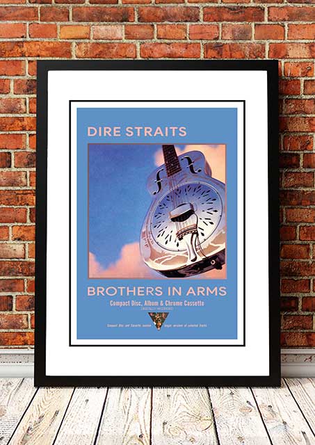 Dire Straits 'Brothers In Arms' In Store Poster 1985 - Framed A2