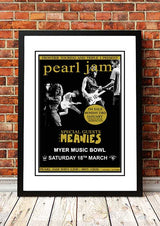 Pearl Jam 'Myer Music Bowl' Melbourne, Australian Tour Poster 1995 - Framed A3