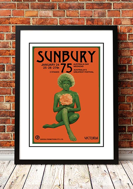 Sunbury 'Music Festival' Poster 1975 - Framed A3