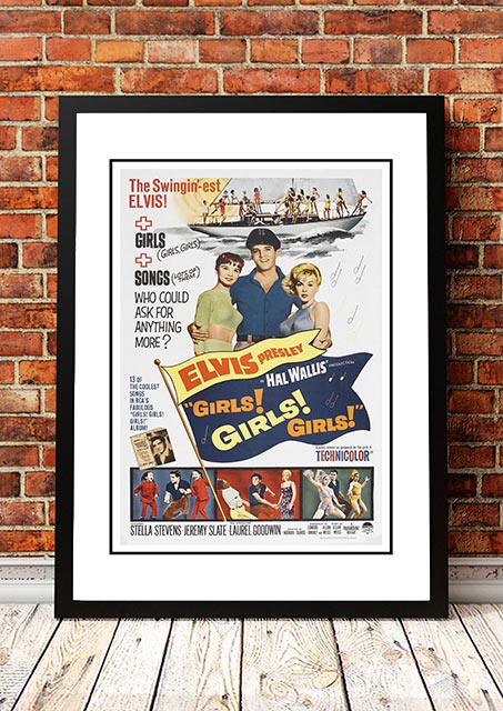 Elvis 'Girls, Girls, Girls' Framed Movie Poster! - Framed A3