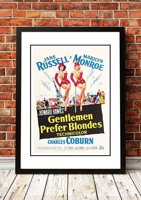 Marilyn Monroe ‘Gentlemen Prefer Blondes’ Framed Movie Poster! - Framed A2