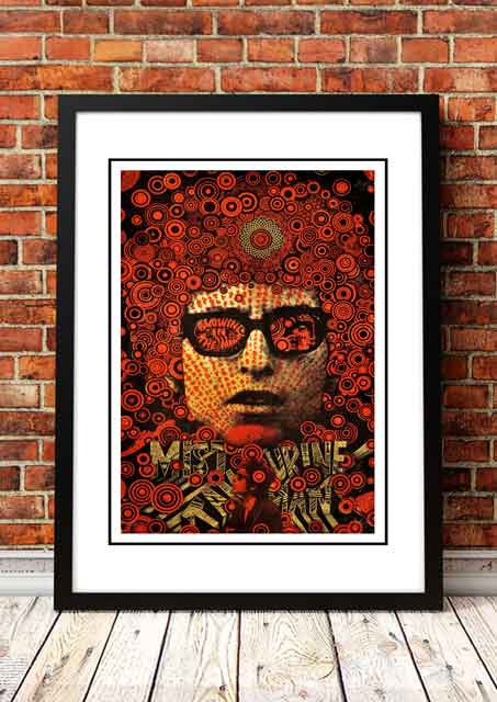 Bob Dylan ‘Mr Tambourine Man’ Pop Art Poster - Framed A3