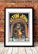 Elton John ??estern Springs??Auckland, NZ Concert Poster 1971 - Framed A4