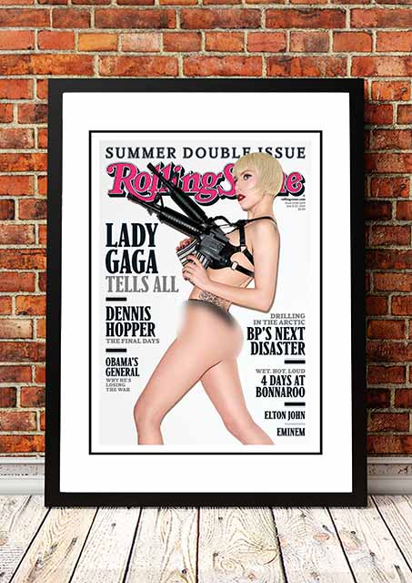 Lady Ga Ga ??olling Stone Magazine??Cover Poster 2010 - Framed A4