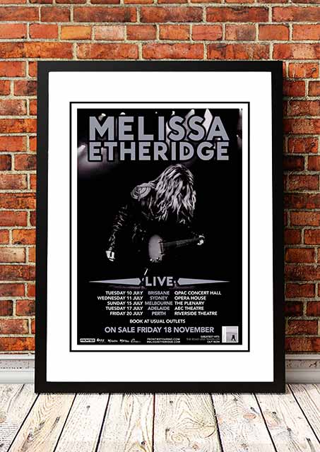 Melissa Etheridge ??he Road Less Travelled??Australian Tour Poster 2012 - Framed A3