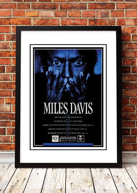 Miles Davis ??ustralian Tour??Poster 1988 - Framed A2