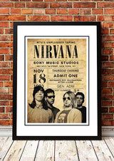 Nirvana ??TV Unplugged??New York, USA Pop Art Print 1993 - Framed A3