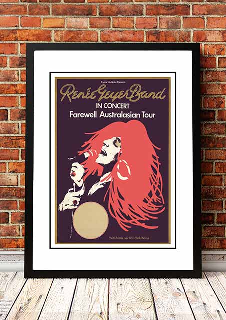 Renee Geyer ??arewell Australasia' Tour Poster 1976 - Framed A2