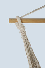 Fringed Cotton Rope Mexican Hammock Swing from Mexico in Ivory - Extra Image