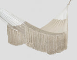 Ivory Cascade, hand woven rope Authentic Mexican Hammock - Front View
