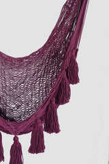 Deluxe Extra Large Mexican Hammock Chair in Outdoor Cotton Colour Maroon - Top-Down View