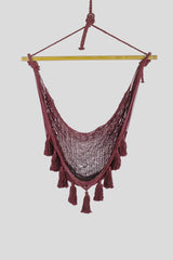 Deluxe Extra Large Mexican Hammock Chair in Outdoor Cotton Colour Maroon - Extra Image