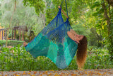 Mayan Legacy Extra Large Caribe Outdoor Cotton Hammock Chair with Back Support - Low Angle