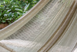 Mayan Legacy Jumbo Size Super Nylon Mexican Hammock in Cream Colour - Side View