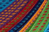 Outdoor undercover cotton Mayan Legacy hammock with hand crocheted tassels King Size Colorina - Front View