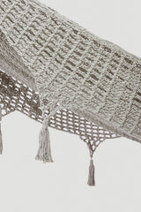 Outdoor undercover cotton Mayan Legacy hammock with hand crocheted tassels King Size Dream Sands - Side View