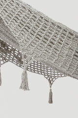 Outdoor undercover cotton Mayan Legacy hammock with hand crocheted tassels King Size Dream Sands - Top-Down View