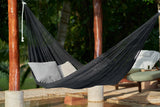 Outdoor undercover cotton Mayan Legacy hammock King size Black - Rear View