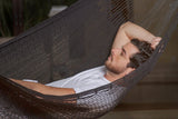 Outdoor undercover cotton Mayan Legacy hammock King size Black - Side View