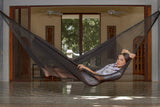 Outdoor undercover cotton Mayan Legacy hammock King size Black - Close-Up Angle