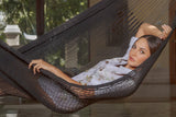 Outdoor undercover cotton Mayan Legacy hammock King size Black - Front View