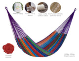King Size Colorina Mayan Legacy Outdoor Cotton Hammock - Pet and Child Friendly, Weather Resistant, Free Carry Bag Included - Top-Down View