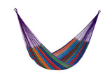 King Size Colorina Mayan Legacy Outdoor Cotton Hammock - Pet and Child Friendly, Weather Resistant, Free Carry Bag Included - 45-Degree Angle