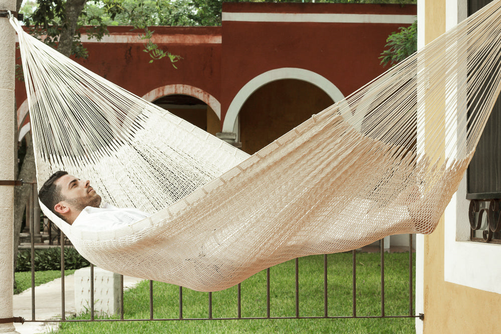 King Size Outdoor Cotton Hammock - Mayan Legacy Marble Edition