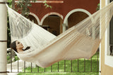 Mayan Legacy Queen Size Outdoor Cotton Mexican Hammock in Marble Colour - Close-Up Angle