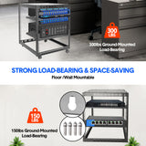 Alston 12U Open Frame Server Rack Hifi Device Rack with Vented Shelves Heavy Duty 4-Post AV/IT Network Rack Free Standing with Lockable Casters - Top-Down View