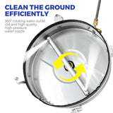 2In1 Surface Cleaner 16.5Inch Undercarriage Washer Pressure Washer Max 4000PSI 1/4 Quick Connector with Universal Wheels and Wands for Car Ground Cleaning - Low Angle
