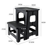 Multipurpose Portable Folding 2 Step Stool Non-Slip PP Collapsible Step Ladder Stool For Office Garage Library Closet Bathroom Kitchen Household Car RV - Close-Up Angle