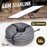 46M/150FT Replacement Gen 3 Cable 26AWG for Starlink Rectangular Satellite V3 Waterproof Weatherproof High Speed Supports Bandwidths up to 1200Mbps Gray - Front View