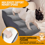 Non-Slip 4 Tiers Dog Ramp/Step/Stair Foam Dog Steps for High Beds or Couches - Rear View