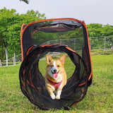6 in1 Outdoor Portable Pet Cat Playpen Folding Pop Up Mesh Play Tent Tunnel House Enclosures Portable with Storage Bag for Indoor and Outdoor - Top-Down View