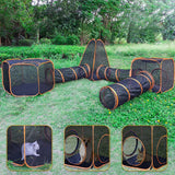 6 in1 Outdoor Portable Pet Cat Playpen Folding Pop Up Mesh Play Tent Tunnel House Enclosures Portable with Storage Bag for Indoor and Outdoor - Extra Image