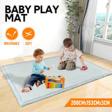 Tatami Memory Foam Mat Baby Playmat Coral Velvet Relaxing Pad Crawling Non Slip Home Thick Carpet Play Area 150x200x3cm for Nursery Baby Toddler Gray - Front View