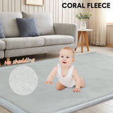Tatami Memory Foam Mat Baby Playmat Coral Velvet Relaxing Pad Crawling Non Slip Home Thick Carpet Play Area 150x200x3cm for Nursery Baby Toddler Gray - 45-Degree Angle