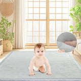 Tatami Memory Foam Mat Baby Playmat Coral Velvet Relaxing Pad Crawling Non Slip Home Thick Carpet Play Area 150x200x3cm for Nursery Baby Toddler Gray - Extra Image