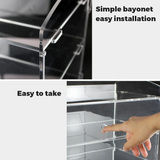 Alston 2-Tier Bakery Display Case Cabinet Pastry Acrylic Cupcake Donuts Cake Pastry Clear Display Cabinet Shelf Transparent Showcase 225x485x330mm - Close-Up Angle