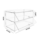 Alston 2-Tier Bakery Display Case Cabinet Pastry Acrylic Cupcake Donuts Cake Pastry Clear Display Cabinet Shelf Transparent Showcase 225x485x330mm - Extra Image