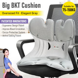 BKT Cushion Portable Ergonomic Lower Back Seat Lumbar Support Chair Posture Corrector Extra Large Fit 75-150kg Users for Home Office Chair and Floo - Front View
